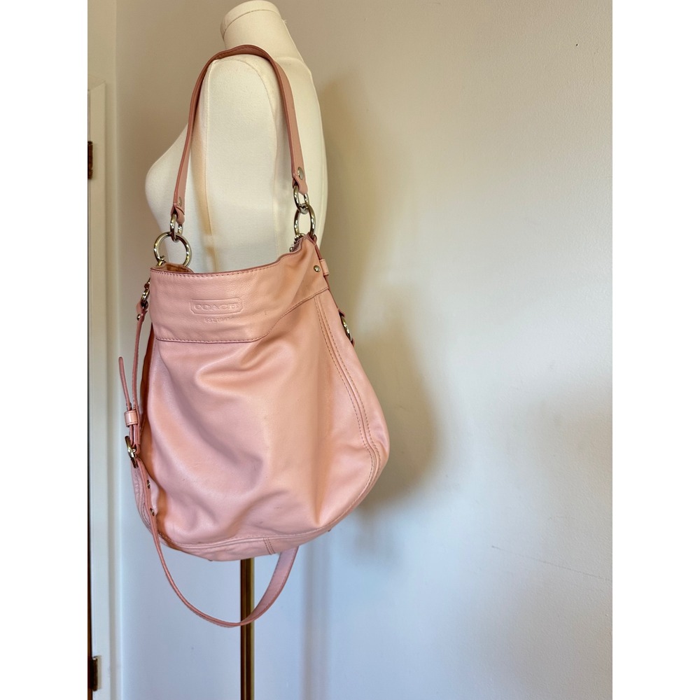 Vintage Blush PINK COACH Large Zoe Leather Hobo Bag Y2K Convertible F14706 🌸💕